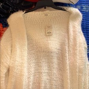 Mudd White Fluffy Cardigan